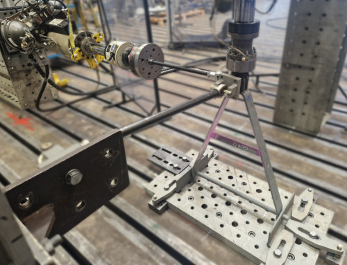Test of a V-arm on the component test field
